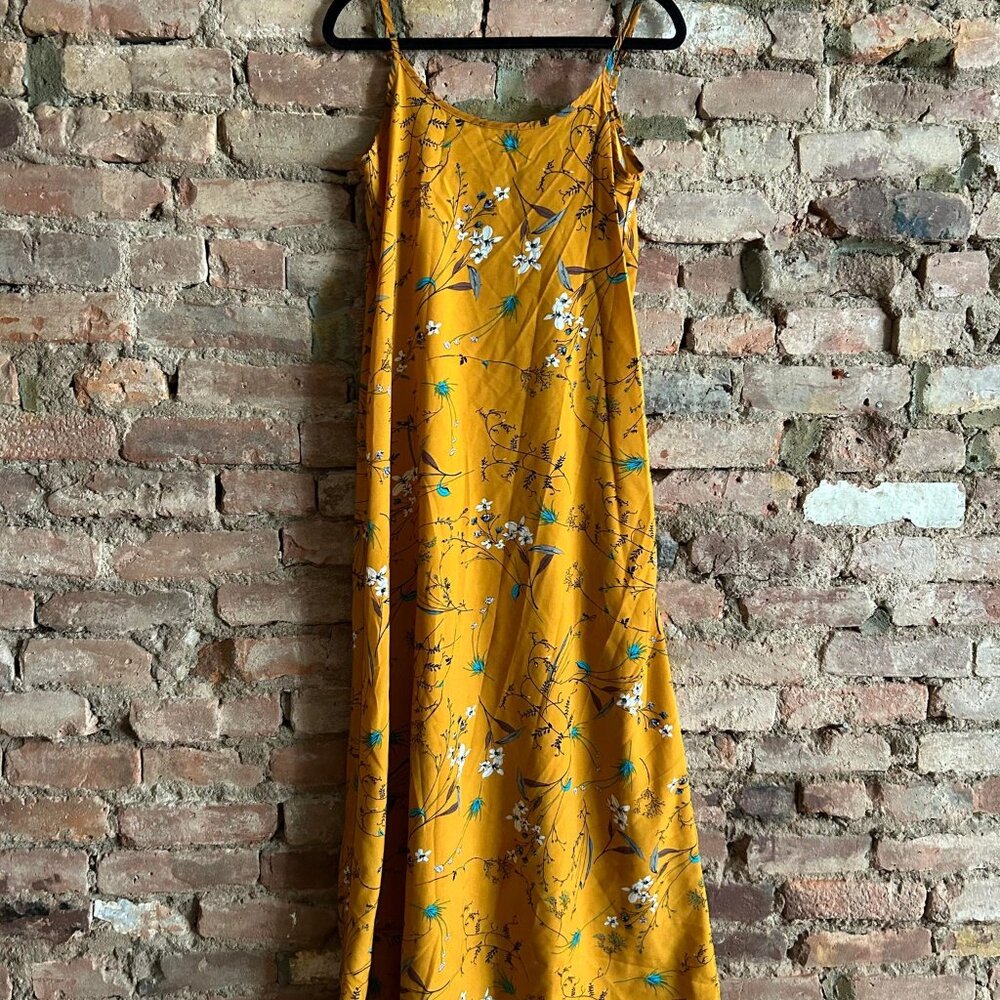 Maxi cami golden yellow dress women's size small